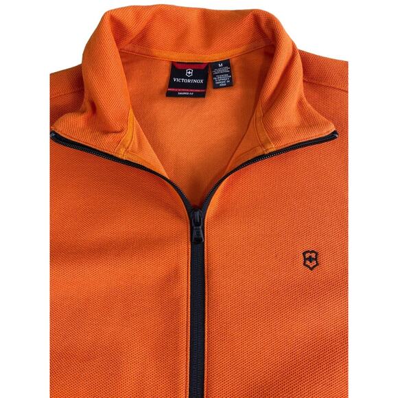 Victorinox Tailored Fit Full Zip Jacket Mens Size M Orange Sweatshirt - Picture 2 of 10